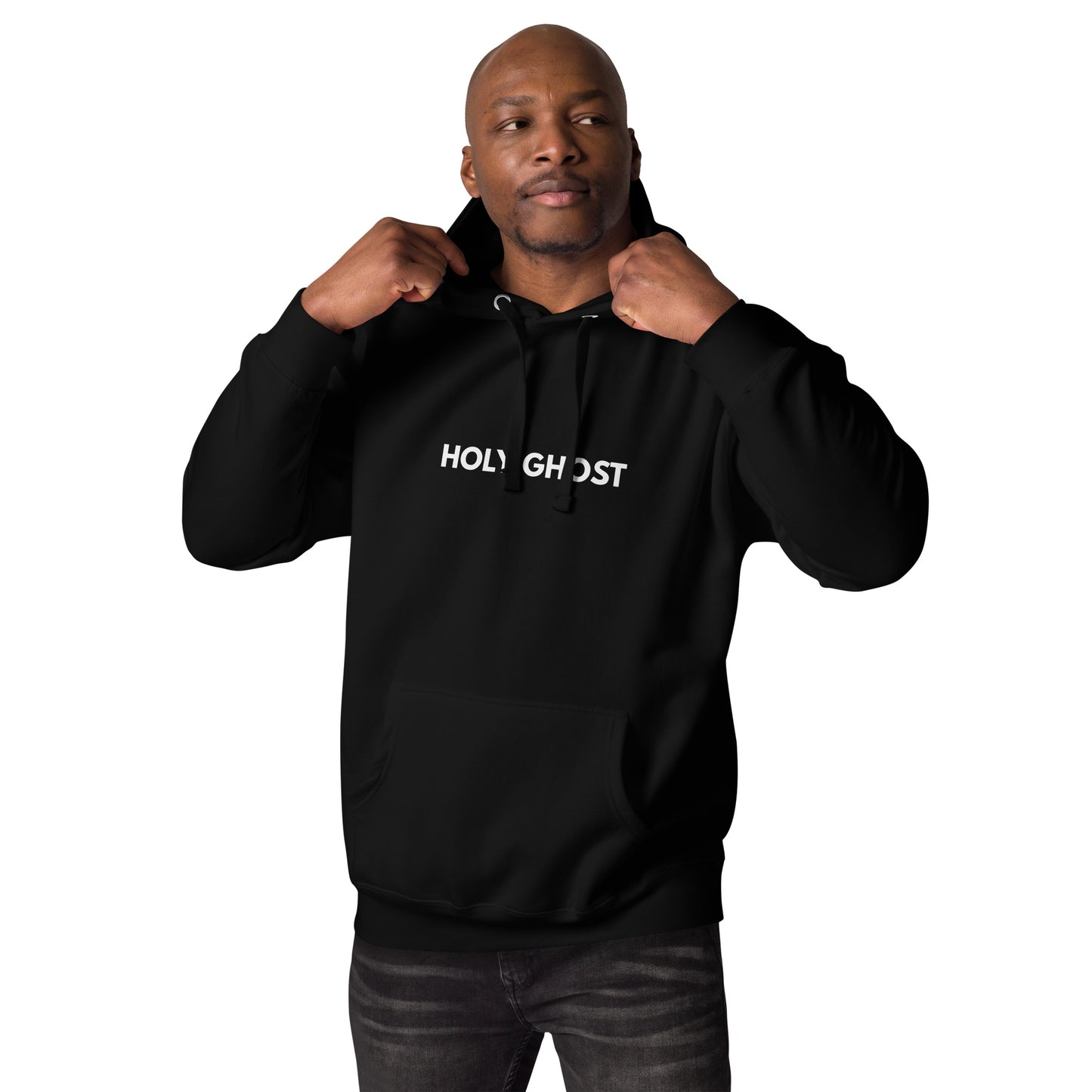 Lifestyle photo – model wearing Christian streetwear hoodie in urban setting