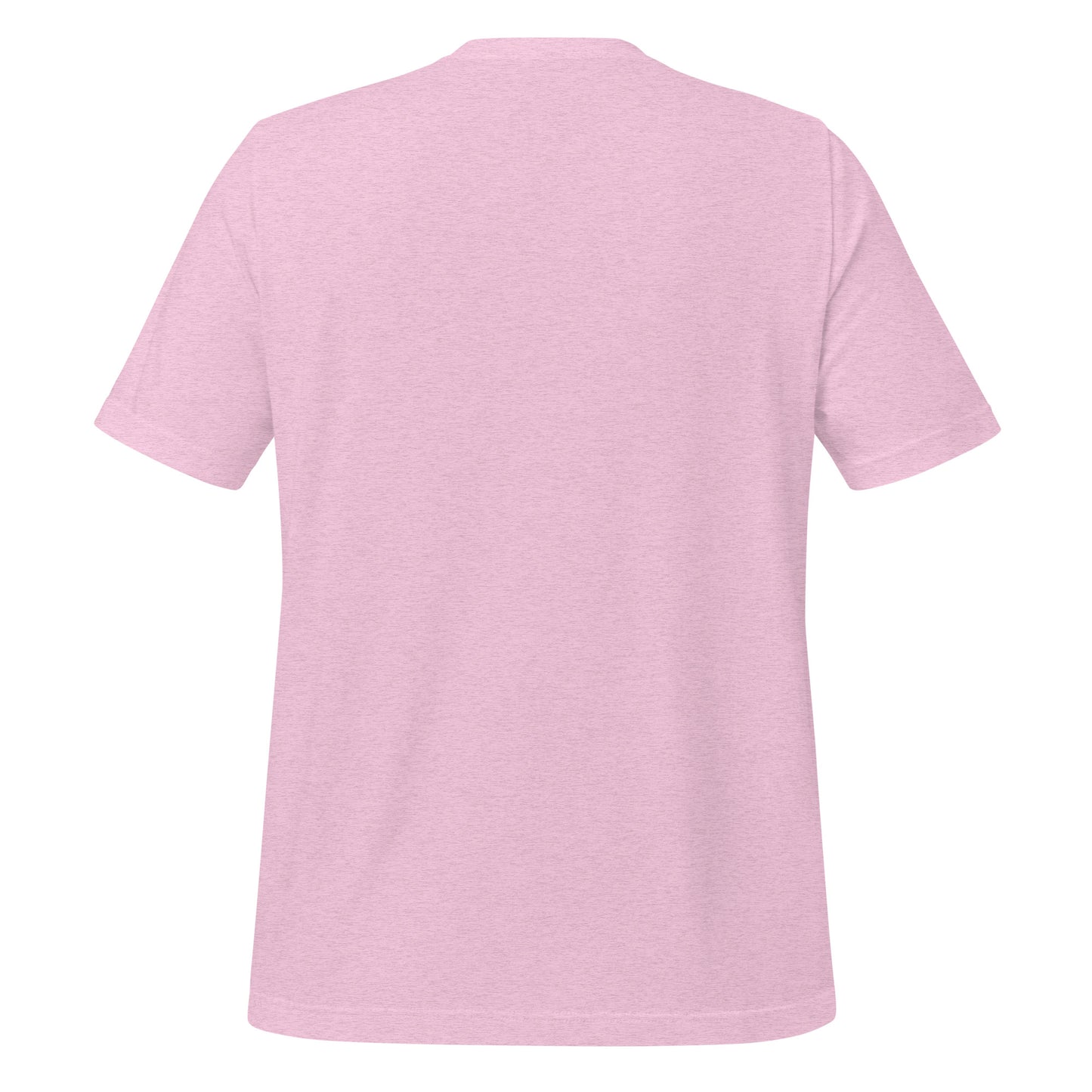 Plain back view of Redeemed T-shirt in heather prism lilac.