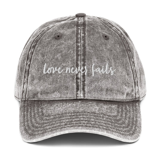 Love Never Fails Hat - Vintage