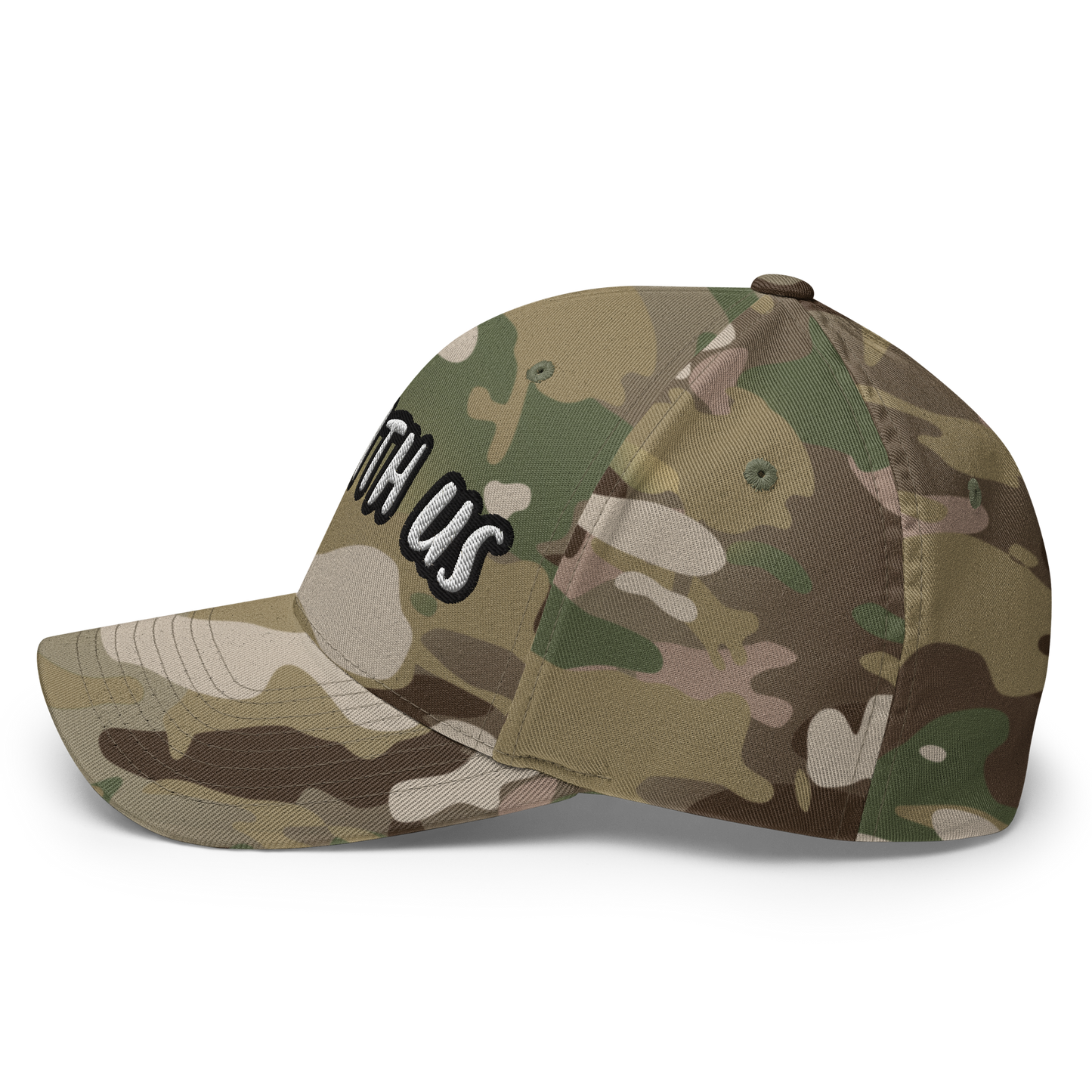God With Us – Embroidered Camo Fullback Hat