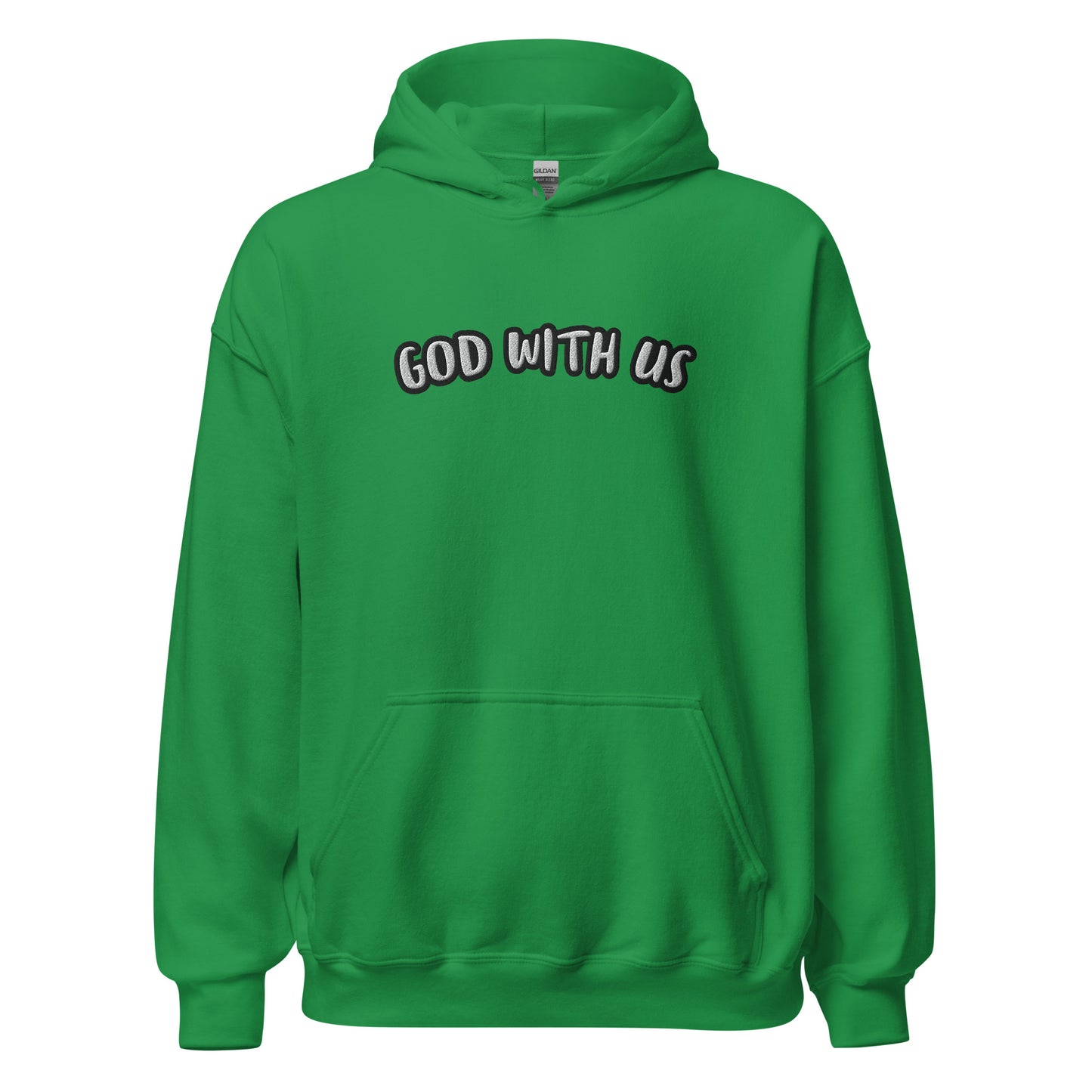 God With Us Embroidered Hoodie | Bold Faith Design