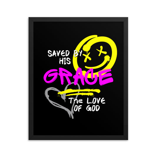 Saved by His Grace Poster – 16×20 Framed Wall Art