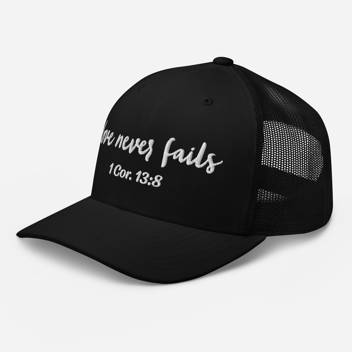 Love Never Fails Trucker Cap