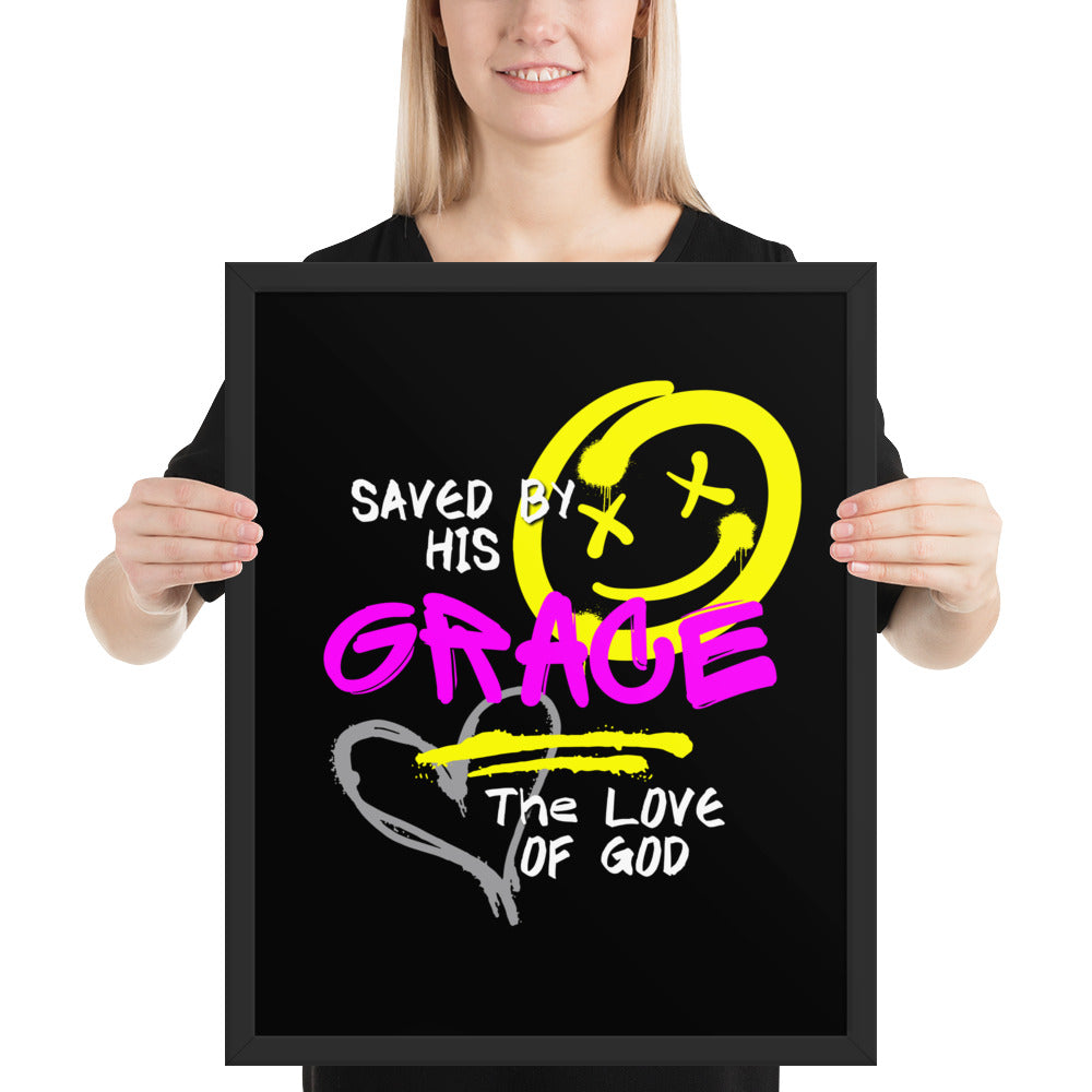 Saved by His Grace Poster – 16×20 Framed Wall Art