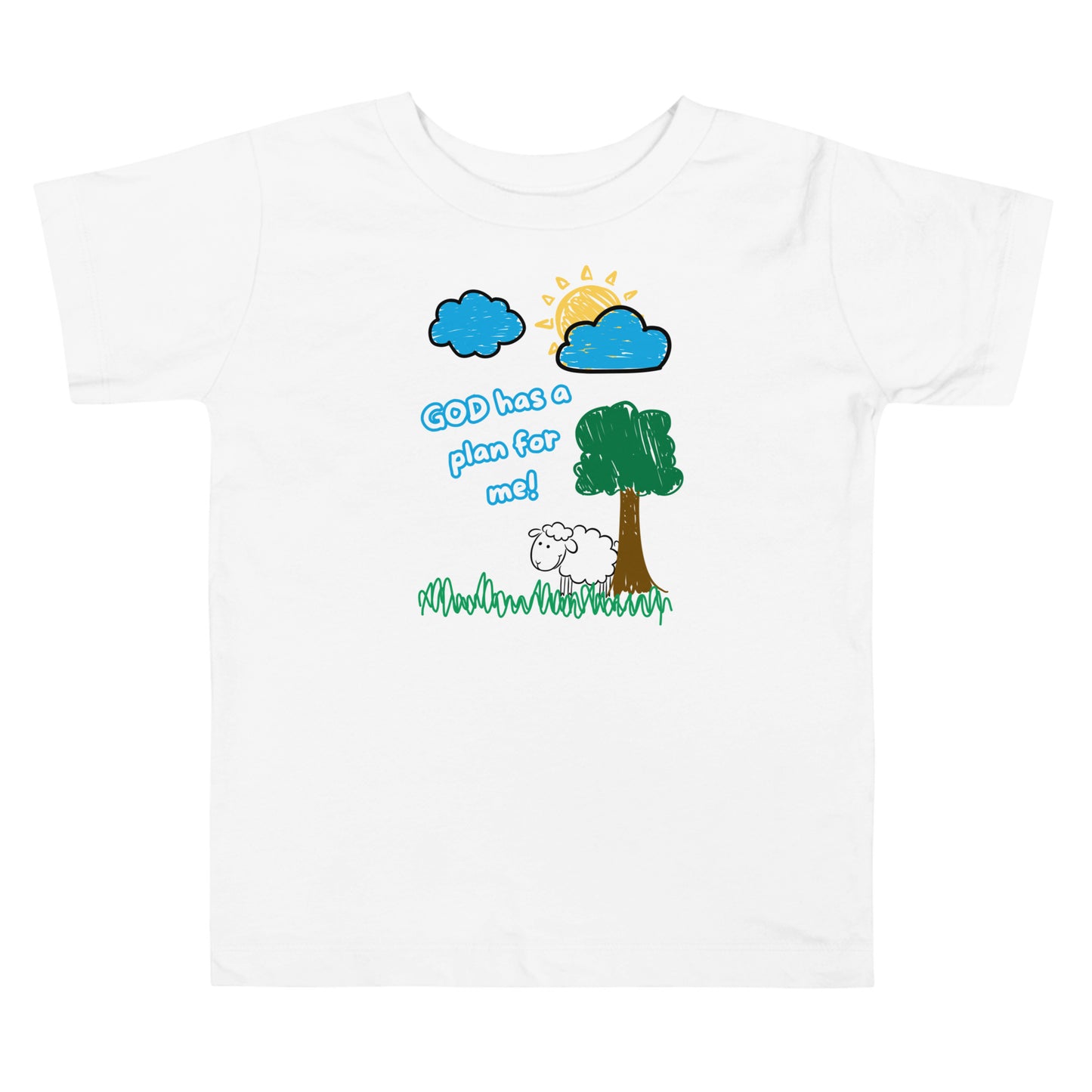 Faith-Based Toddler Tee – “God Has a Plan for Me”