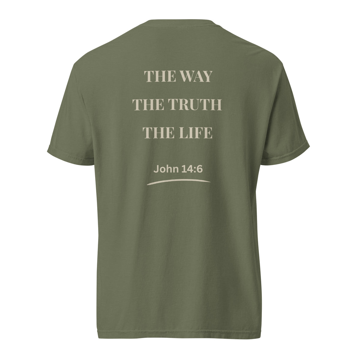 Premium moss geen t-shirt The Way The Truth The Life.  John 14:6