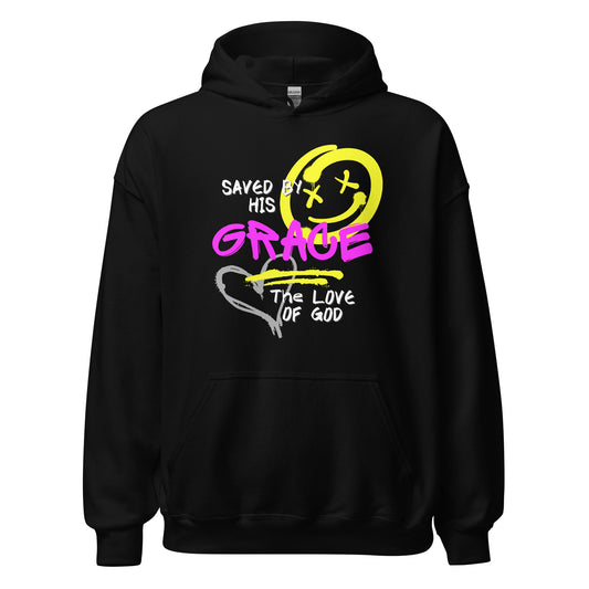 Saved by His Grace Hoodie – Graffiti Faith Design