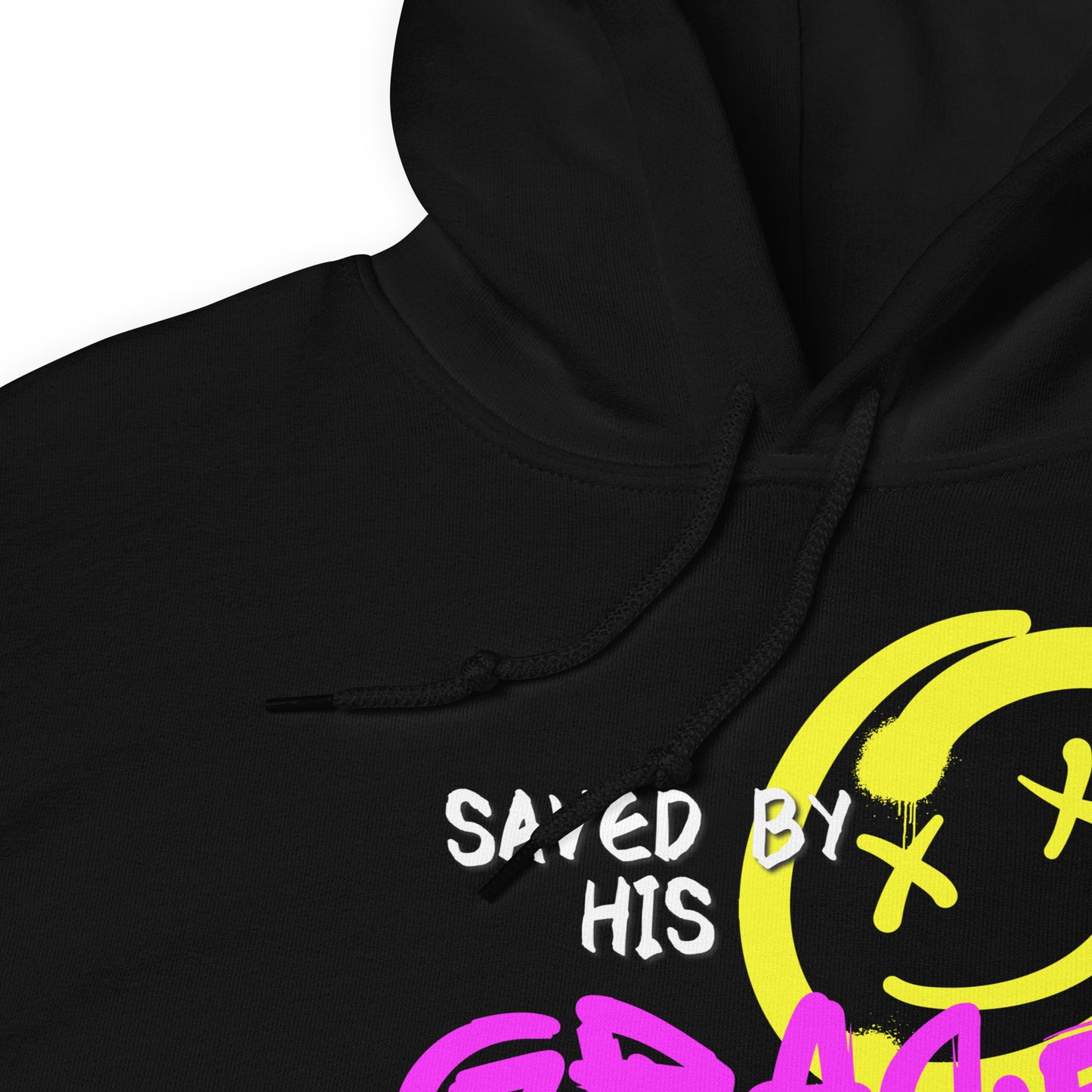 Saved by His Grace Hoodie – Graffiti Faith Design