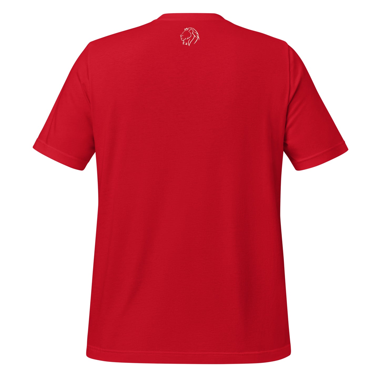 Back of red shirt with always faithful logo