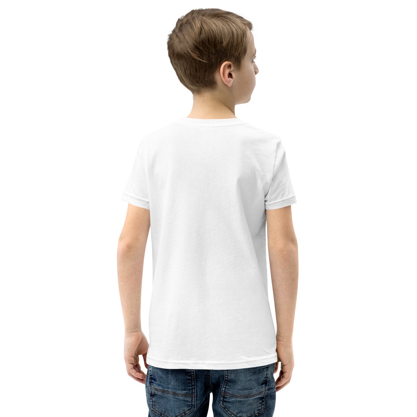 back of plain white tee