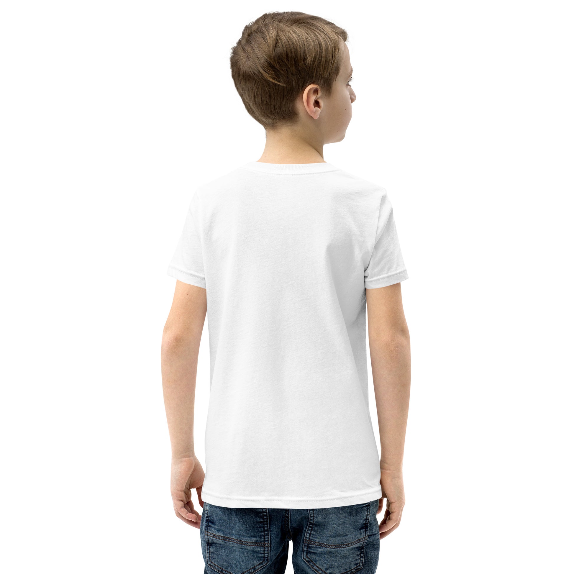 back of plain white tee